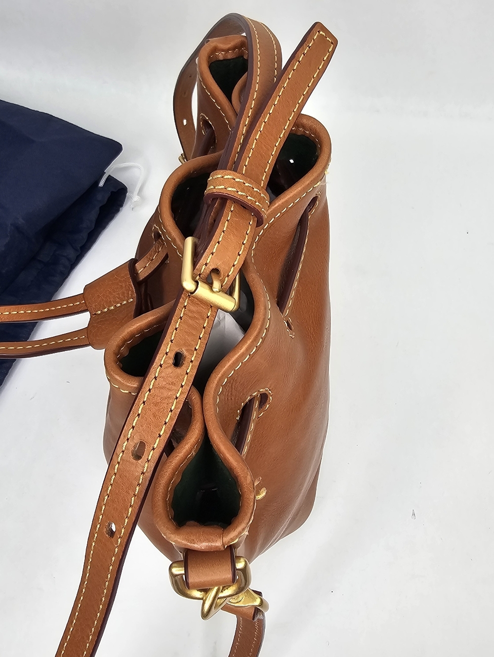 Dooney & Bourke Florentine Leather Drawstring Bucket Bag Purse - Picture 8 of 13